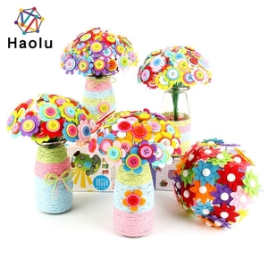 DIY Craft <strong>Kits</strong> Toy for Kids Assorted Craft Iron Wire Button <strong>Felt</strong> Bouquets <strong>Kit</strong> Wholesale - Product Image 2