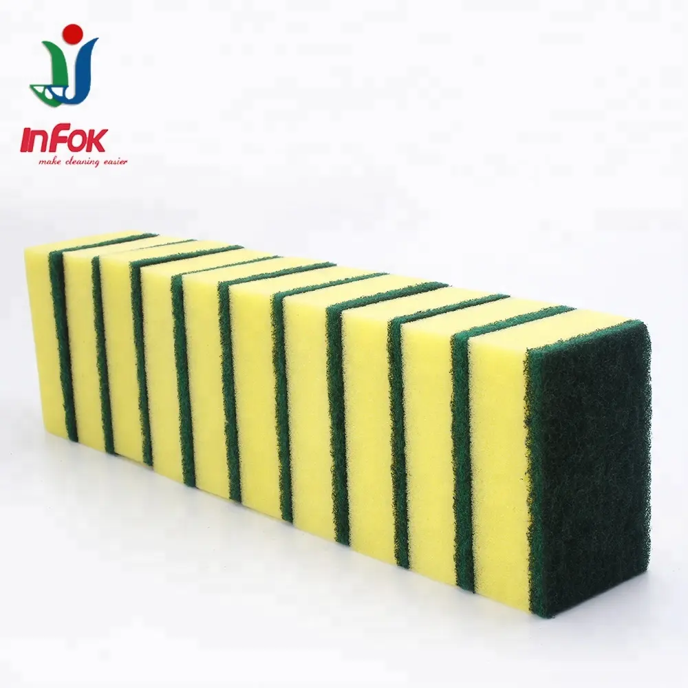 Wholesale polyester fiber kitchen dish washing cleaning sponge scourer