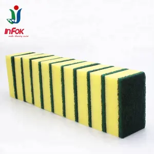 Kitchen Sponge Cleaning Scourer Wholesale Polyester Fiber Kitchen Dish Washing Cleaning Sponge Scourer