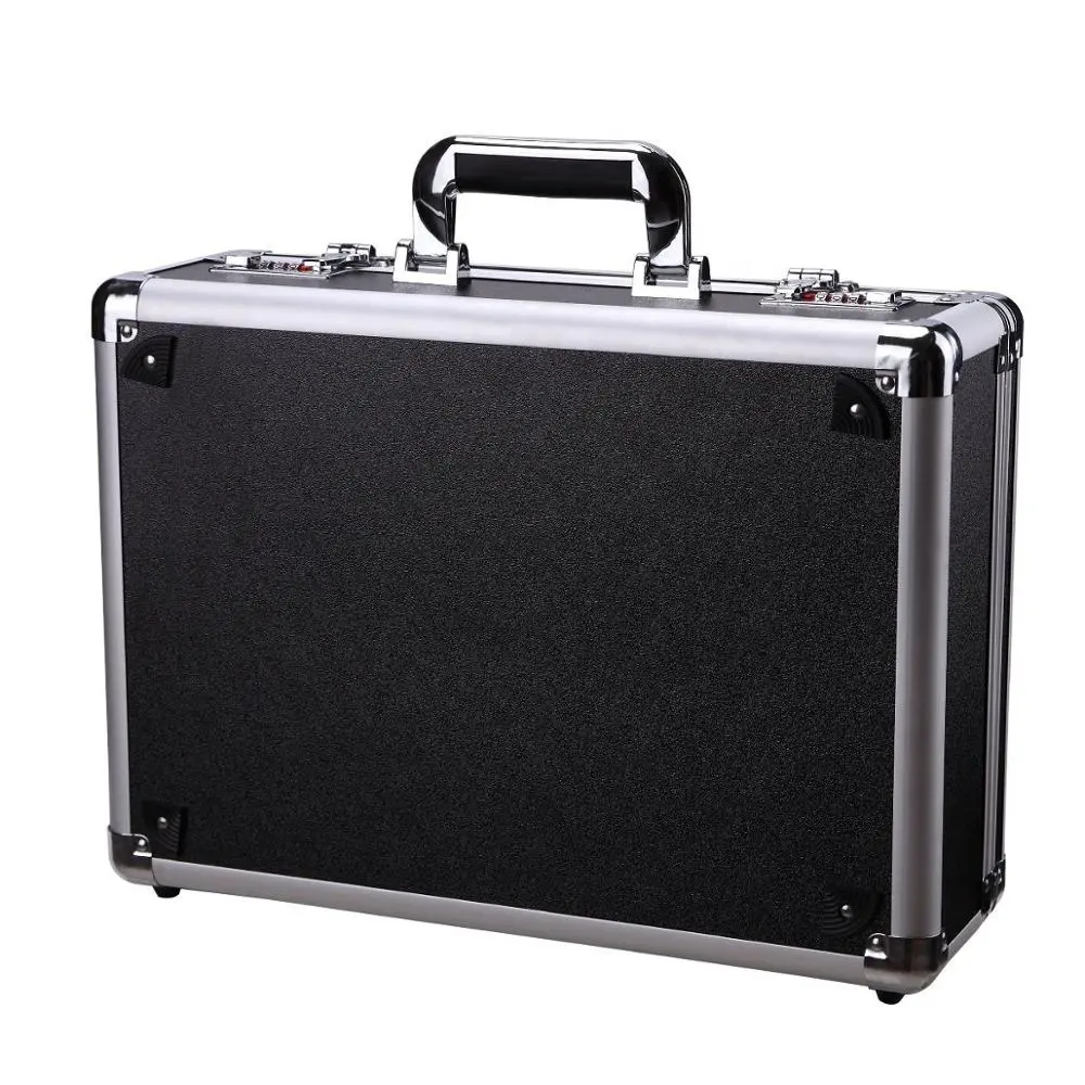 Large Aluminum Sliver Tool Carrying Box Heavy Duty Aluminum Storage Brief Case