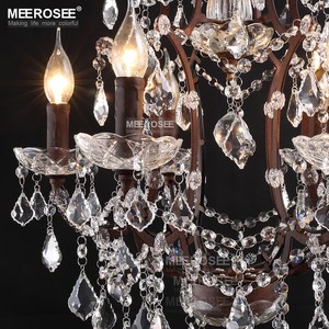 Vintage Loft Crystal Chandelier Retro <strong>Rustic</strong> Hanging <strong>Light</strong> <strong>Fixture</strong> with Adjustable Height Drop Lamp for Home Decor JD001 - Product Image 6