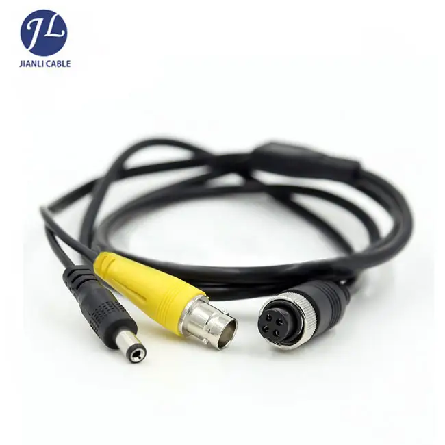 De Audio cámara de copia de seguridad 4 pin mini-din cable macho a bnc y adaptador de CC