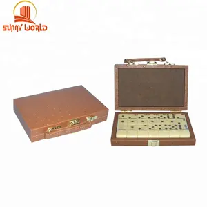 Custom PU Leather Box with Double Six Dominoes Game Set Domino