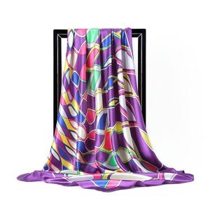Piazza <span class=keywords><strong>Sciarpa</strong></span> Delle Donne Legame Dei Capelli Della Fascia Per Il Partito Azienda <span class=keywords><strong>Elegante</strong></span> Piccolo Vintage Skinny Colori Testina di Stampa Collo <span class=keywords><strong>Sciarpa</strong></span> Di Raso di Seta 90*90cm - Product Image 2