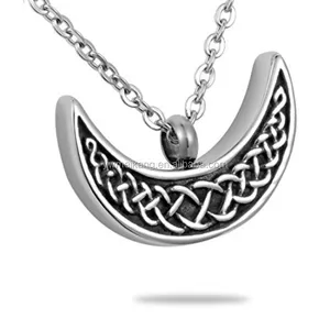 Celtic Crescent Moon Pendant Necklace Cremation Urn Jewellery Ash Keepsake