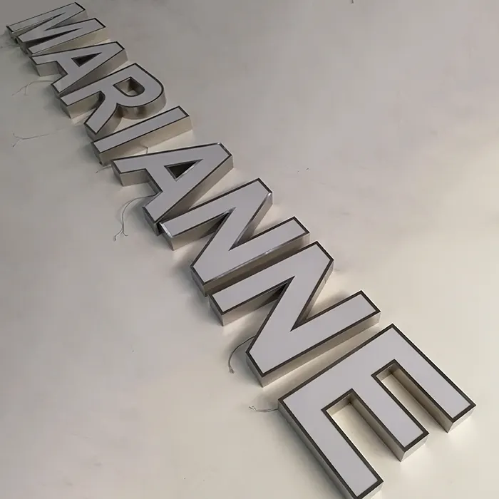 Retail Store Outdoor 3D Stainless Steel Logo Signage Light Up Lightbox Letter Sign