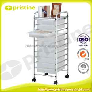Modern 10-<b>Drawer</b> <b>Rainbow</b> Rolling Storage Cart Chrome Plated Durable Metal School Commercial Use Four-Wheel Taiwan Manufacturer - Product Image 2