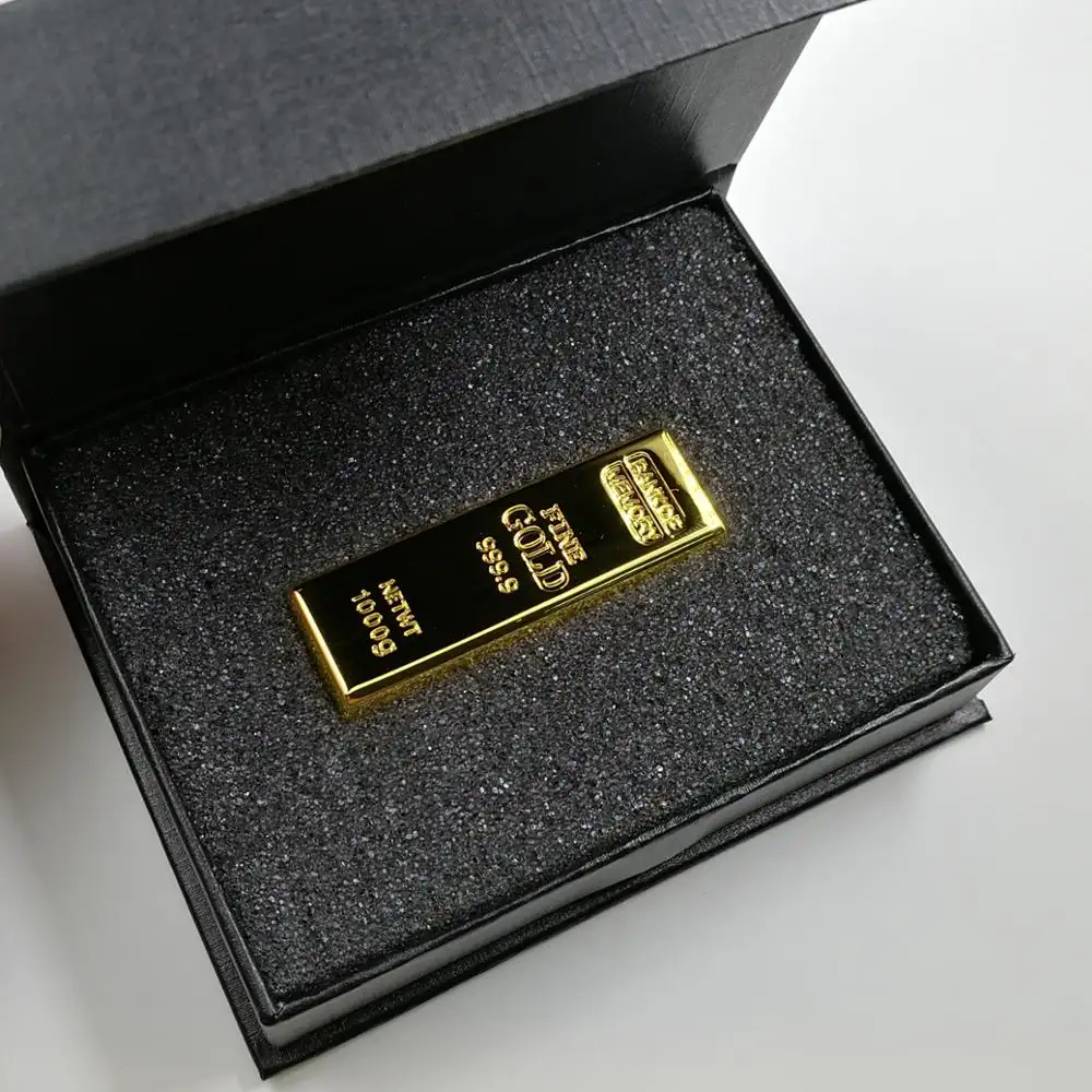 معدن الذهب شريط فلاشة مزودة بفتحة يو إس بي محركات 4 جيجابايت 8 جيجابايت محرك أقراص على شكل إبهام 16GB ذاكرة فلاش USB لبنك هدية usb