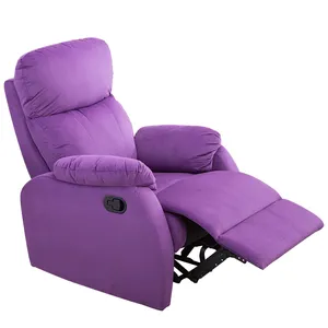 Cadeira de sofá de tecido roxo de luxo, cadeira de sofá de canto único francês da índia anji da índia do paquistão kd com estilo europeu reclinável