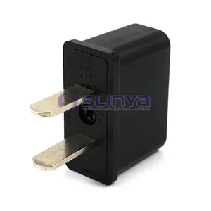 EU/AU to US AC Power Plug 2-pin Socket Adaptor Travel Converter