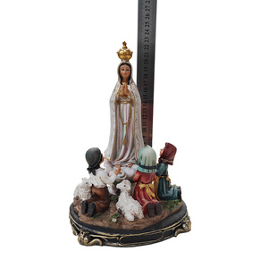 Virgen maría de fátima con Pastores de nuestra señora de la pintado a mano estatua religiosa - Product Image 5