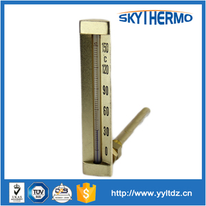 Azul o rojo línea v forma marina <span class=keywords><strong>de</strong></span> oro galcanized barco latón termómetro - Product Image 3