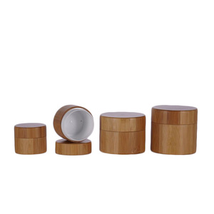 Lọ Kem Mặt kính tròn sang trọng với nắp tre in để chăm sóc da và lưu trữ để sử dụng mỹ phẩm - Product Image 5