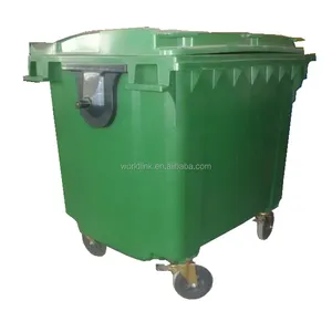 Çöp kutusu/çöp tenekesi/1100L atık konteyner 4 tekerlekli