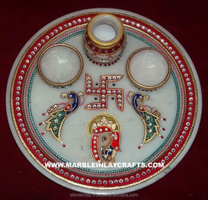 Marble Round Painted Plate Corporate Gifts - Product Image 1