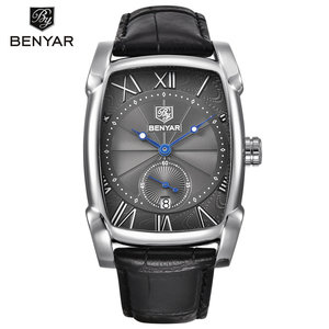 BENYAR 5114M 5114 da <span class=keywords><strong>uomo</strong></span> <span class=keywords><strong>orologio</strong></span> da polso al quarzo <span class=keywords><strong>nero</strong></span> marrone in pelle cronografo <span class=keywords><strong>orologio</strong></span> da polso data rettangolo orologi da <span class=keywords><strong>uomo</strong></span> - Product Image 6