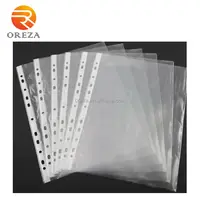 A4 size Custom logo Clear Sheet Protector Punched pockets