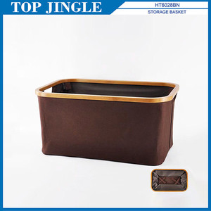 Panier en tissu rond gris simple pour l'organisation - Product Image 4