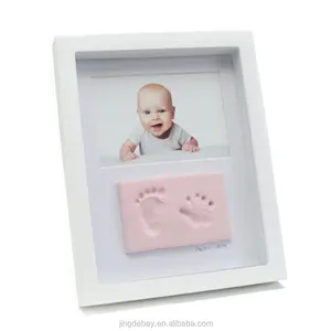 การออกแบบใหม่ทารกรอยเท้า Handprint อนุสรณ์สัตว์เลี้ยงกรอบเงากล่องภาพ