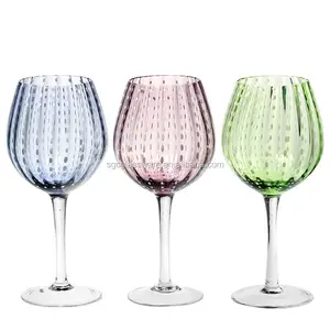 hot sales different colored wine glass with white dots