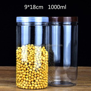 Tarros de plástico PET personalizables de 4oz, 8oz y 16oz, grado alimenticio, almacenamiento de 650ml y 1000ml para dulces, azúcar, galletas, aperitivos, tarro de plástico transparente - Product Image 2