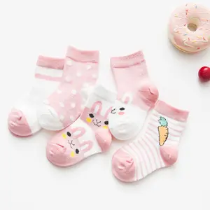 0-9 Years old Summer Indoor Cartoon Cute Cotton Children Mesh Thin Socks 5 pair Infants Young Baby teenager Sock