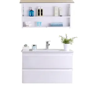 Wall Mount 2 Doors Hotel Plywood Furniture Guangzhou Bathroom With Mirror Cabinet Basin bathroom cabinet