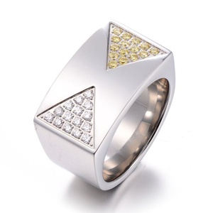 Dernier design, bague en acier inoxydable, simple, avec cristaux, grande pierre, <span class=keywords><strong>pour</strong></span> hommes - Product Image 3