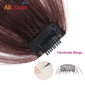 AliLeader's New Fashion 100% Remy Extension de cheveux humains vierges brésiliens Clip à frange pour cheveux vierges à bon <span class=keywords><strong>prix</strong></span> Air Bangs - Product Image 2