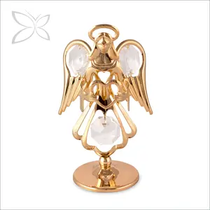 Crystocraft-estatuilla de Metal personalizada, ángel de la guarda, cristal chapado en oro rosa, cristales, regalo de recuerdo de boda