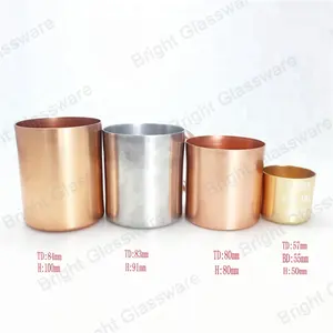 Custom Kleur Straight Side Aluminium Cups, Rose Goud Metalen Bekers Voor Kaars