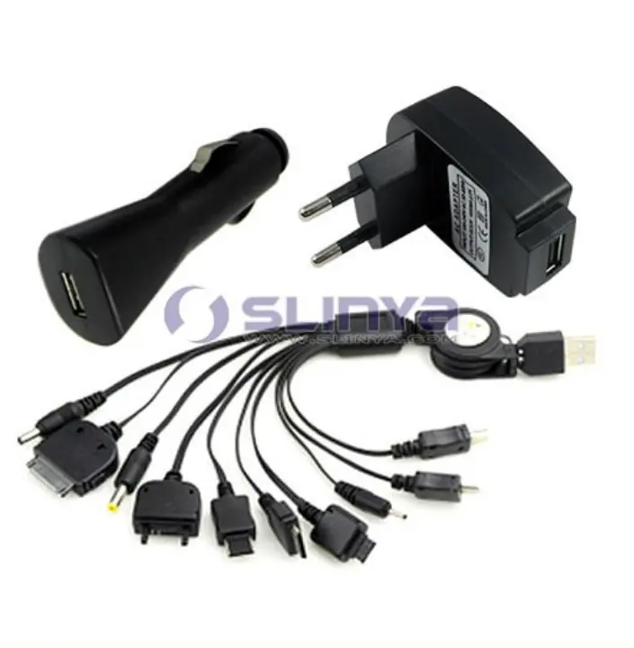 Semua Fungsi 5 V 3A 10 Plug Port Mobile Power Adaptor Kepala Charger Mobil