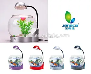 水族館ミニラウンドボウルOem新製品3in1ガラスミニ水槽水槽小型ガラスLEDバンドライト2 LED DC 5 2L 1.5L