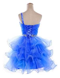 2025 Kurze Ballkleider mit Perlen, Puffärmel, One-Shoulder, für Abschlussball, Festzug, formelle Anlässe und Abendveranstaltungen - Product Image 3