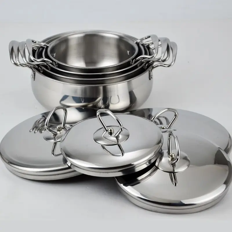 Cheap price hot sales stainless steel 4pcs cooking pots and pans sets