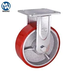 Roda de rodízio de ferro fundido PU resistente de 6 polegadas 150 mm com rolamento de esferas duplo para máquinas e hotéis Suporte OEM personalizável