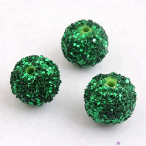 Yeni pullu Glitter parlak boncuk tıknaz kolye takı yapmak için reçine Rhinestone topu boncuk - Product Image 2