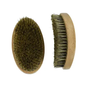 Onda Curvo Ventilação dos homens barba cabelo palma massagem do cuidado da escova 100% cerdas de javali escova de cabelo