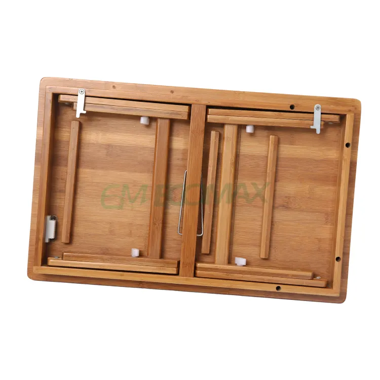 Fabbrica di bambù, scrivania pieghevole di bambù regolabile con cassetto, con certificato FSC fabbrica di bambù