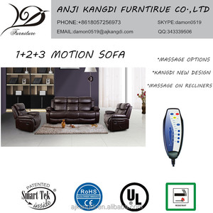 Massage Liege 1 + 2 + 3 Liege Bonded Leather Recliner Sofa Set KD-D7143