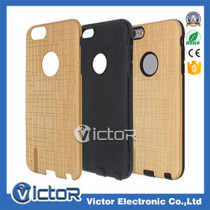 China Mayoristas El producto más nuevo para 2017 Textura de tela <span class=keywords><strong>2</strong></span> en 1 TPU PC combo funda del teléfono para iPhone 6 plus - Product Image 1