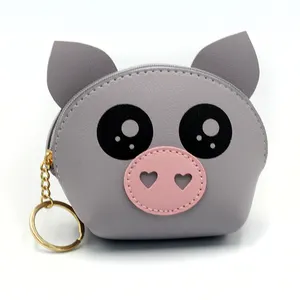 2019 Fashion PU Leather Mini Coin Purse Animal Shaped Cute Piggy Wallet for ladies