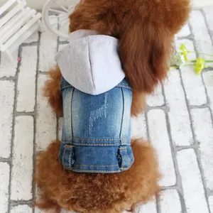 Denim Chien Chiot Jean Veste Vêtements Avec Capuche