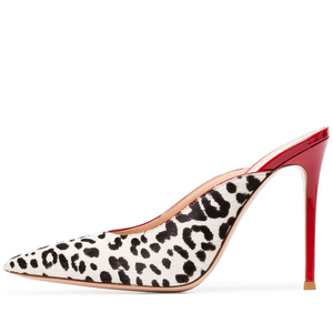 Nouveauté — Mules de soirée à talons hauts et bouts pointus, robe d'été Sexy, couleur blanc, léopard, fournisseur chinois, grande taille, pour femmes