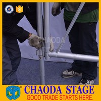 Plateforme de scène extérieure modulaire en alliage d'aluminium, légère, durable, 8x4 pieds/4x4 pieds, hauteur réglable