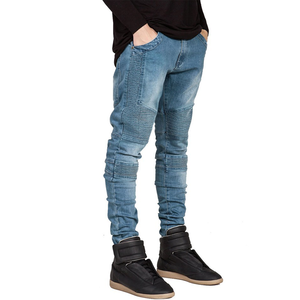 Vente en gros de vêtements chinois bon marché, <span class=keywords><strong>jeans</strong></span> skinny en denim stretch pour hommes, style motard, personnalisables - Product Image 2