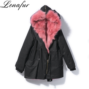 Design de mode Femmes D'hiver fourrure de <span class=keywords><strong>renard</strong></span> Vestes Et Manteaux Chaud Réel De Fourrure Parka - Product Image 2