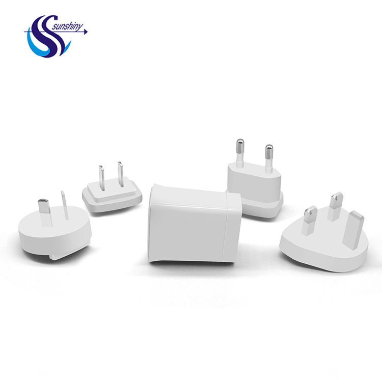 5 В 1A Universal Travel 2 порта USB адаптер зарядного стены Портативный США сменные вилки