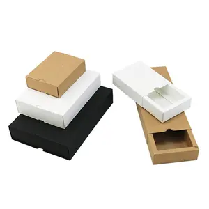 foldable drawer Elegant colorful sock scarf Packaging Paper Sliding black white brown Gift Box