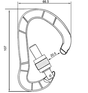 Mosquetón de escalada con bloqueo de tornillo de aluminio en forma de B certificado CE - Product Image 2